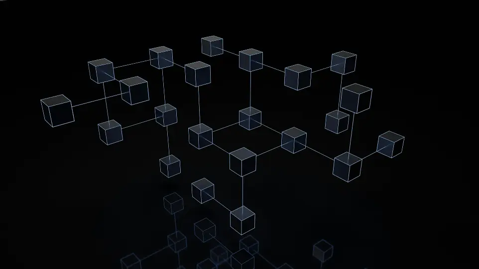 a black and white photo of cubes on a black background